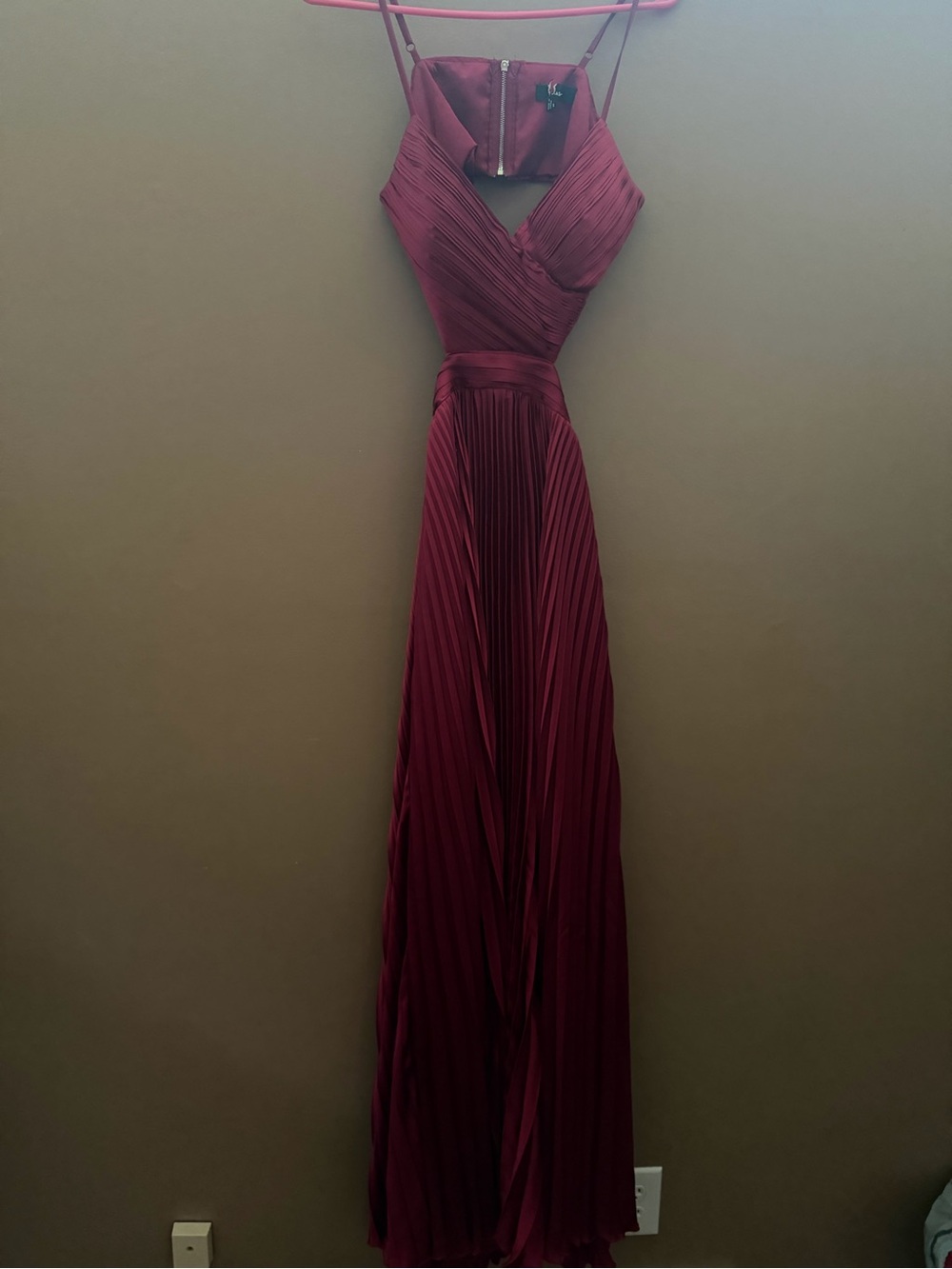Lulus Wine Red Pleated Maxi Dress with Wrap Bodice - Picture 3 of 5